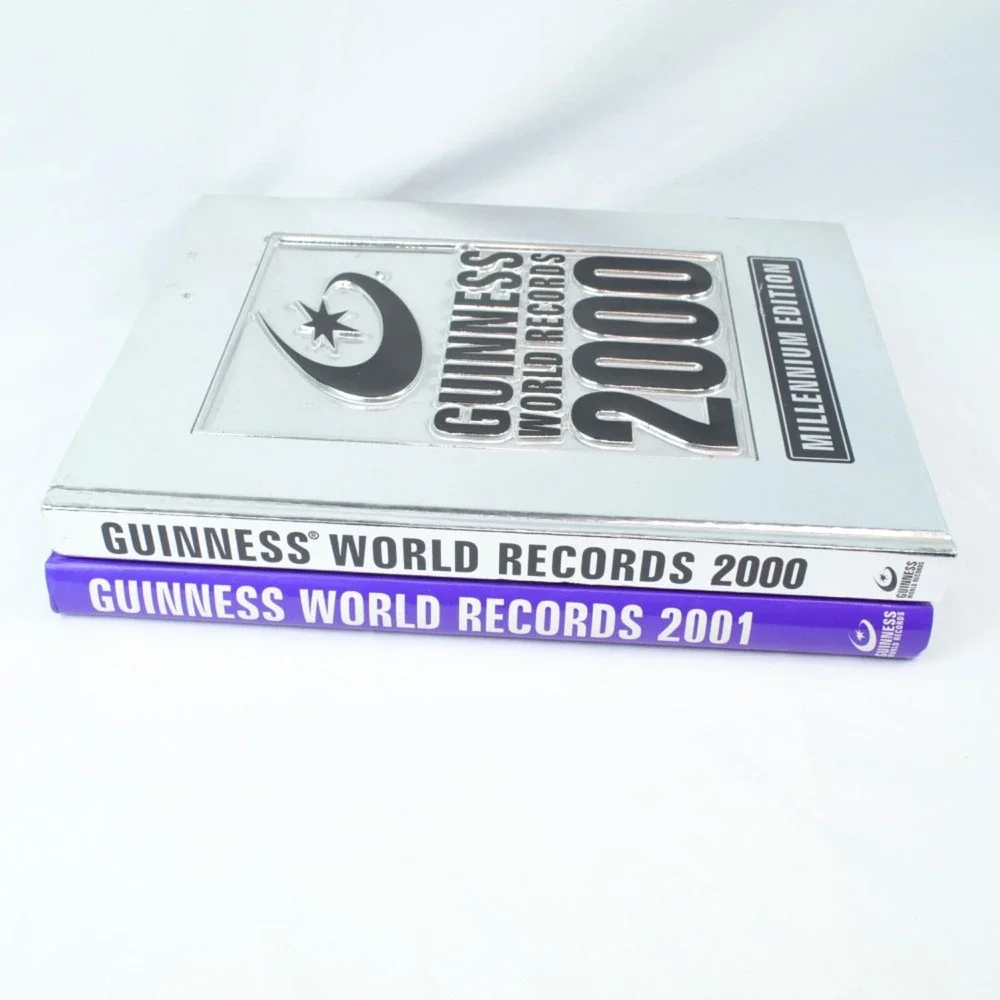 Vintage Guiness Book of World Records 2000 + 2001 Hardcover Book Bundle